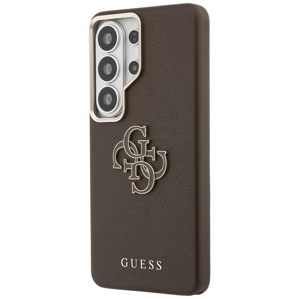 Funda Guess Grained con Logo Metálico 4G Grande para Samsung Galaxy S26 Ultra Marrón