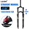 LAOH Widelec Amortyzowany do Roweru Górskiego 26/27,5/29 Calowy Skok 120mm Bez Gwintu Rura Sterowa 28,6mm Szybkozamykacz 9mm Rozstaw Piasty 100mm do Roweru
