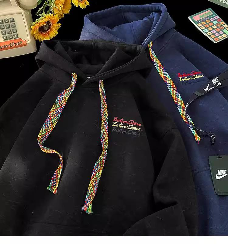 Men's Heavyweight Embroidered Hoodie - Versatile, Loose, Casual Sports Jacket for Autumn and Winter