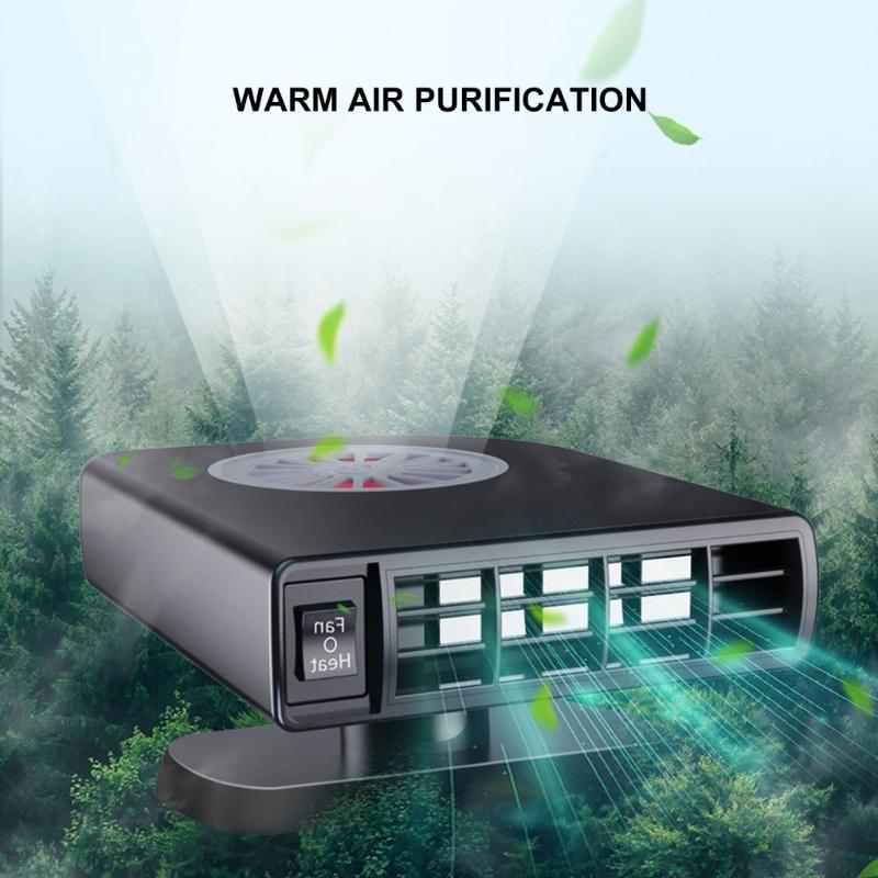 Portable 12V Automotive Heater Featuring Purification Function to Eliminate Odor and Moisture for Interior Comfort
