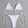 1011 European and American New Solid Color Hot Sexy Triangle Cup Bikini Hot Swimsuit Swimsuit Women