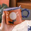 Underglaze Color With Lid Ceramic Mug Coffee Cup Women High Value Office Drinking Cup Women Internet Celebrity Water Cup