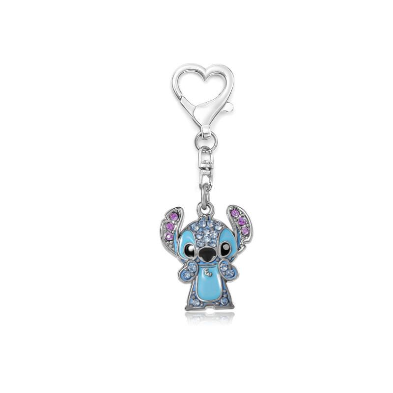 

Lilo Stitch Modern Blue Bear Necklace Rhinestone Detailing Casual Office Looks Keychain