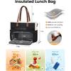 LOVEVOOK Lunch Bag, Tote Bag for Women with Insulated Lunch Compartment, Laptop Bag with Large Capacity & Cup Holder, Work Tote for Teacher, Nurse,