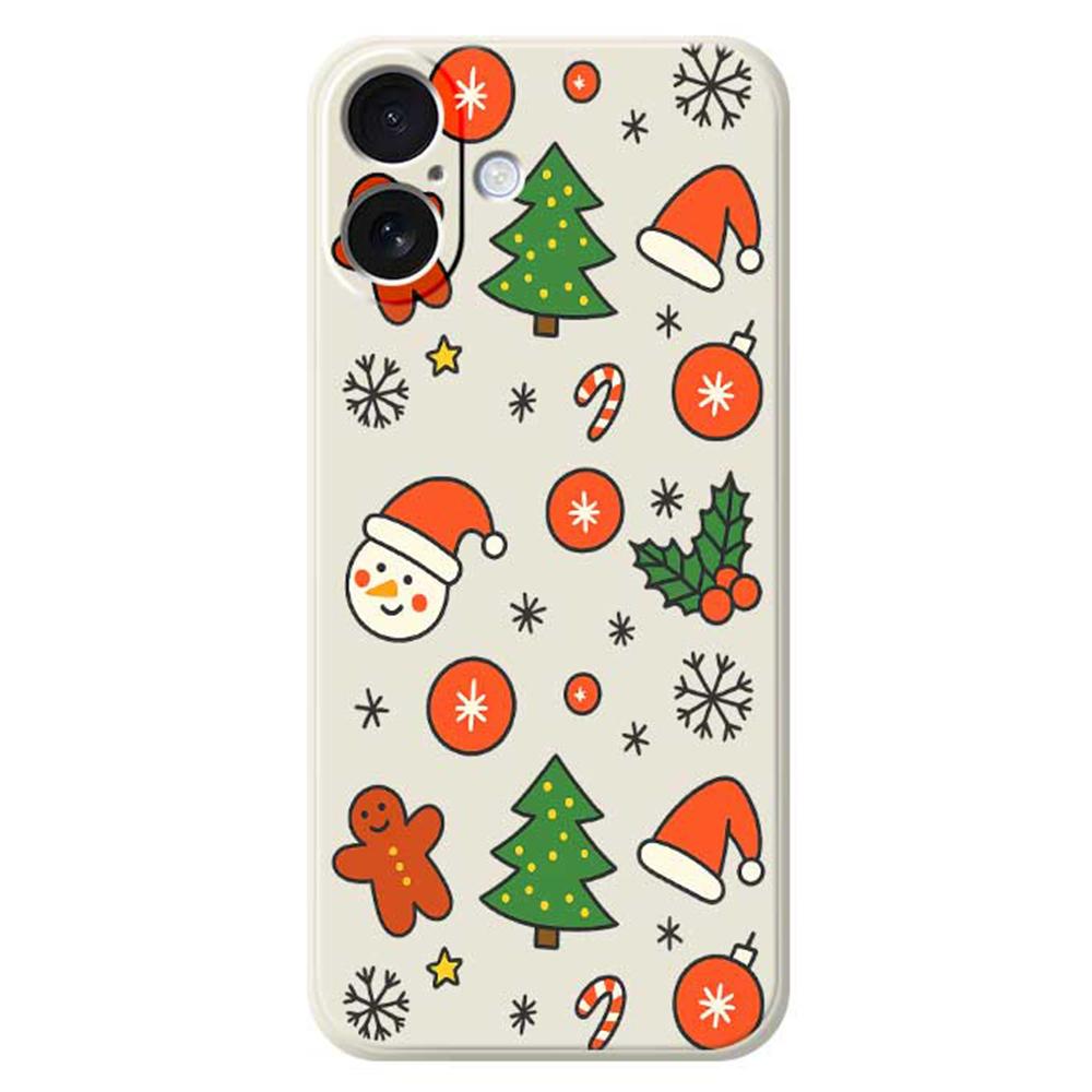 For iPhone 17 Case Lovely Christmas Pattern Printing Straight Edge TPU Phone Back Cover