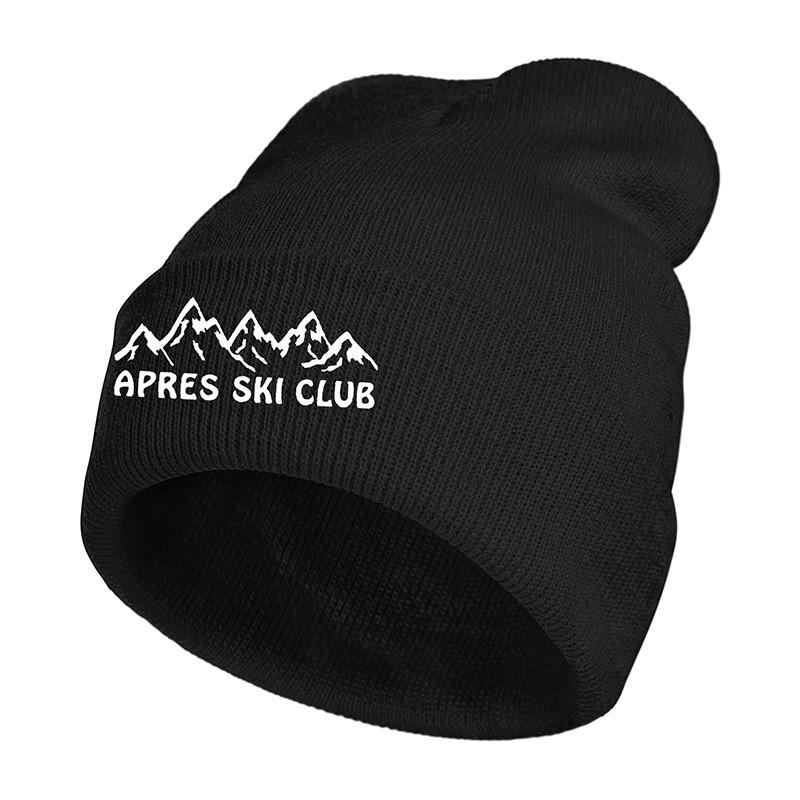 

Клубный Полярный Флисовый Шапка-Бини Apres Ski С Вышивкой И Ветрозащитой Для Зимних Видов Спорта Black
