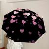 1pc Heart Print Automatic Folding Umbrella, 8 Ribs Iron Frame, Suitable for Outdoor Travel and Daily Use yy251120225