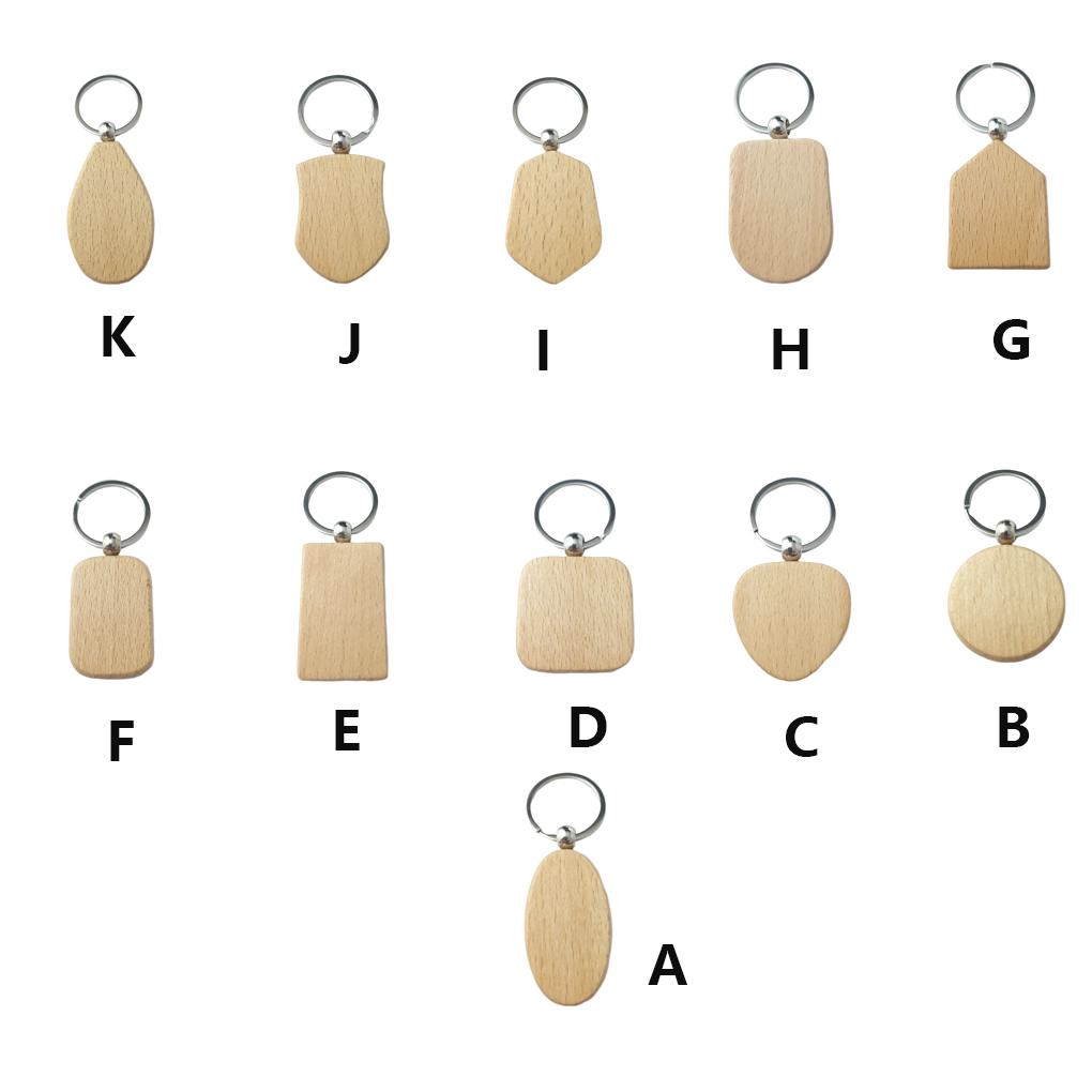10 Stück Blanko Schlüsselanhänger Abnehmbarer Holzschlüsselanhänger Rucksack Geldbörse Schlüsselring Abnehmbarer Tragbarer Organizer Handwerksbedarf