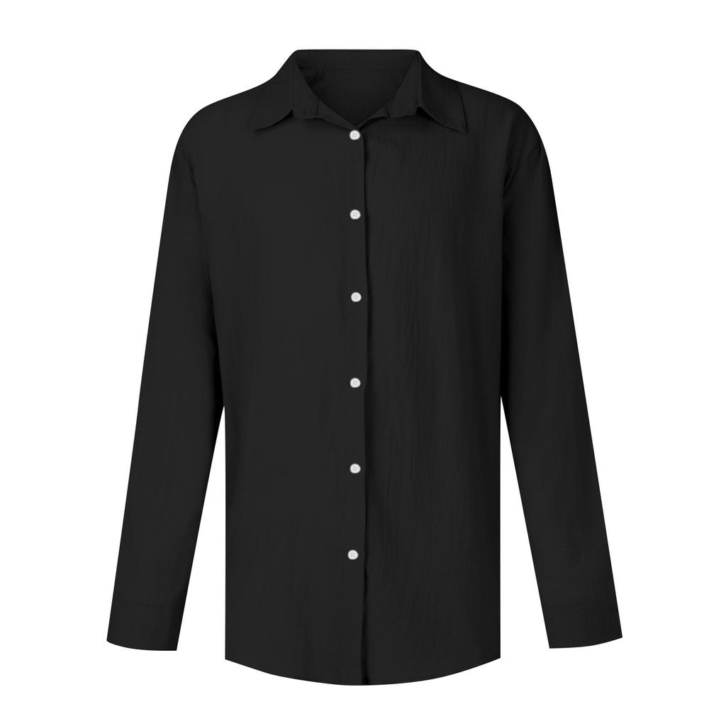 Designové Jaro Léto Pánské Neformální Bavlna Len Jednobarevné Košile s dlouhým rukávem Košile s volným stojáčkem