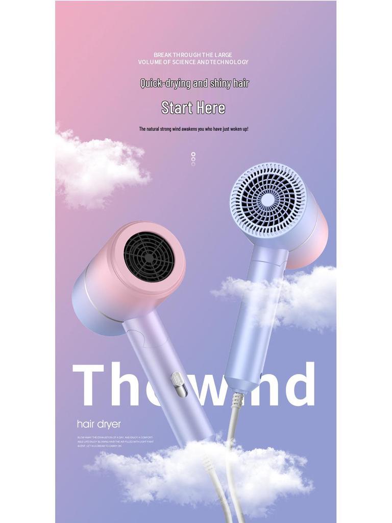 Leistungsstarker faltbarer Haartrockner mit Blaulicht - Tragbar für Studentenwohnheime