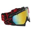 Motocross Dirtbike Schutzbrille ATV Brille Offroad Fahren Schutzbrille Anti-Rutsch Anti-Aufprall Anti-Wind Sand Schwarzer Rahmen Rotes Brillenglas