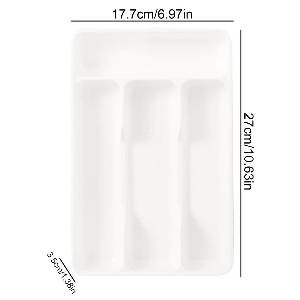 Silverware Drawer Organizer Flatware Organizer Compact Holder with 4 Compartment for Forks Cooking Kitchen Cabinet Countertop