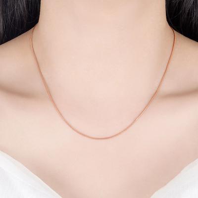 Temperament Women's Necklace Electric Rose Gold Silver-plated Snake Bone Chain Round Snake Chain, Women's Fashion