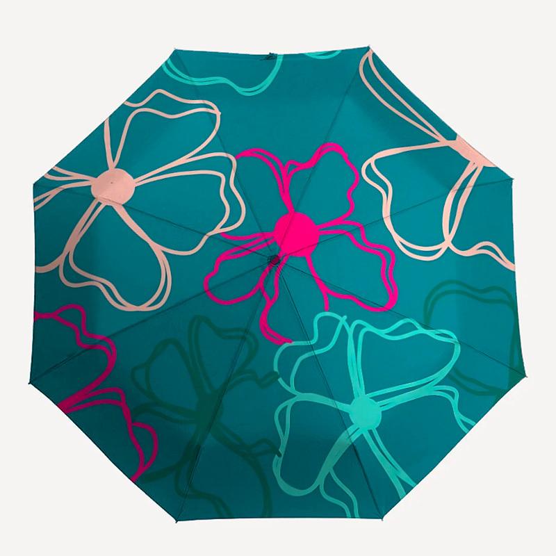 

1pc Floral Pattern Automatic Opening/closing Umbrella with Auto Open/Close, Perfect Gift for Friends, Durable Plastic Handle yy250801193