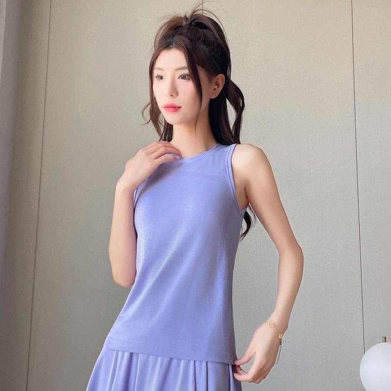 Womens Badminton Tennis Sportswear Set Sleeveless Top Skirt Fitness Running