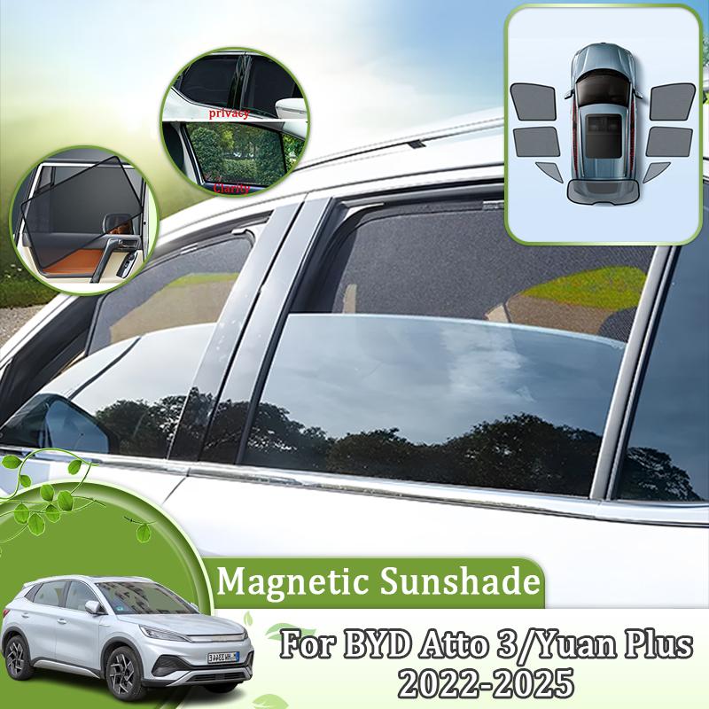 For BYD Atto 3 Accessories Yuan Plus SC2E 2024 Magnetic Windshield Frame Privacy Blind Curtain Anti-UV Car Accessories