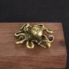 Solid Brass Octopus Animal Figurines Miniatures Desktop Ornament Accessories Creative Table Tea Pet Craft Home Decorations Retro