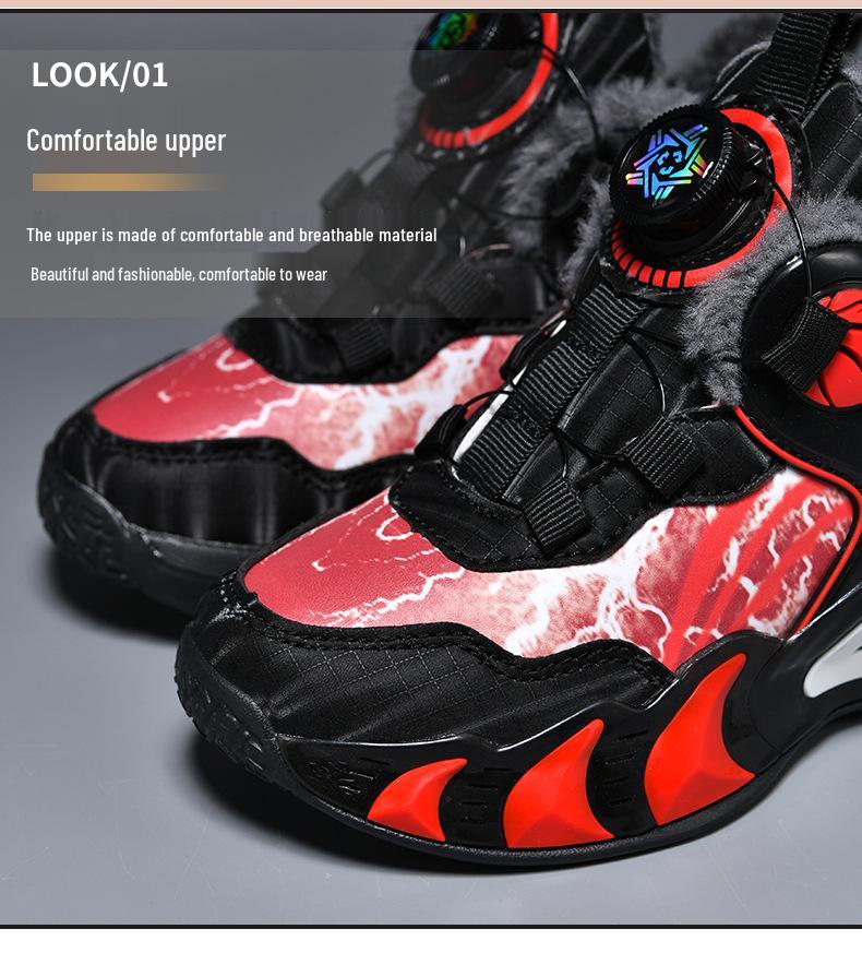 Chitu 2025 Winter Jungen Basketballschuhe - Trendig, mit Baumwoll-Fleece gefüttert zum Laufen