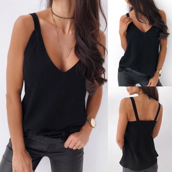 Women Sexy Deep V Neck Sleeveless Leopard Print Camisole Vest Blouse