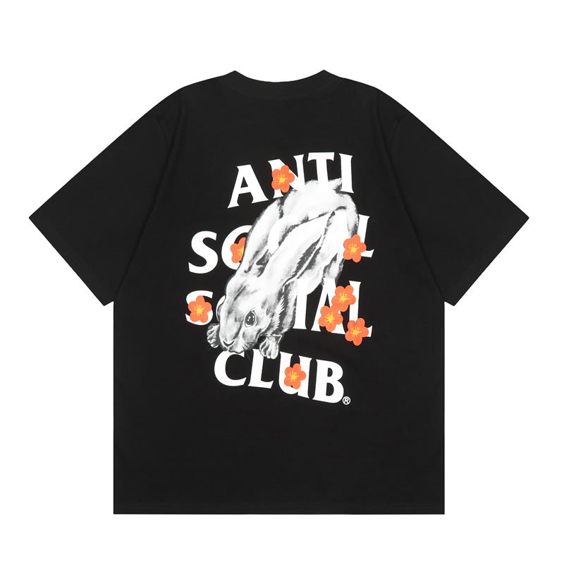 

Anti Social Social Club Assc Обмежена Нова Літня Бавовняна Футболка з Круглим Коміром та Коротким Рукавом Рік Кролика L