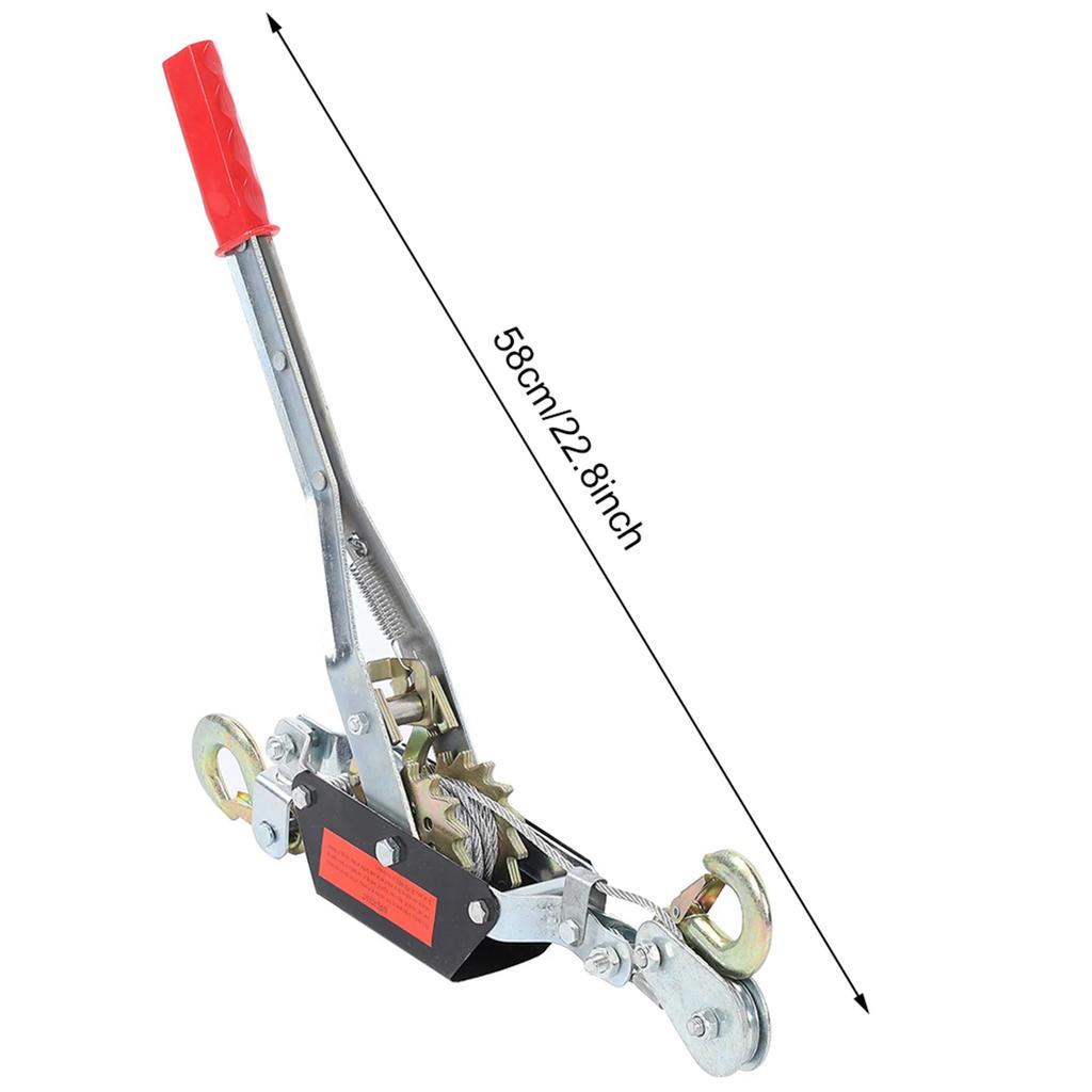 2/4T Tirfor a Mano con Corda Metallica Strumento di Serraggio Mini Tenditore Gancio Doppio Strumento di Sollevamento Tirfor Potente per Uso Gravoso Tirfor a Mano