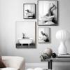 New Retro Art Bathroom Animal Canvas Painting Lovely Penguin Elephant Zebra Giraffe Bathroom Wall Art Poster Home Decoration Mural No Frame