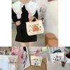 Spacious Corduroy Handbag With Cute Cartoon Embroidery Ideal For Everyday Use