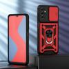 KEYSION Shockproof Case for Samsung A16 5G Silicone+PC Slide Camera Lens Protection Ring Stand Phone Cover for Galaxy A16 4G 5G