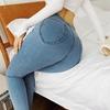 Women's Large Size Jeans Solid Color Streetwear Vintage Washed Elastic Slim Pencil Pants High Waist Stretch Skinny Denim Trousers