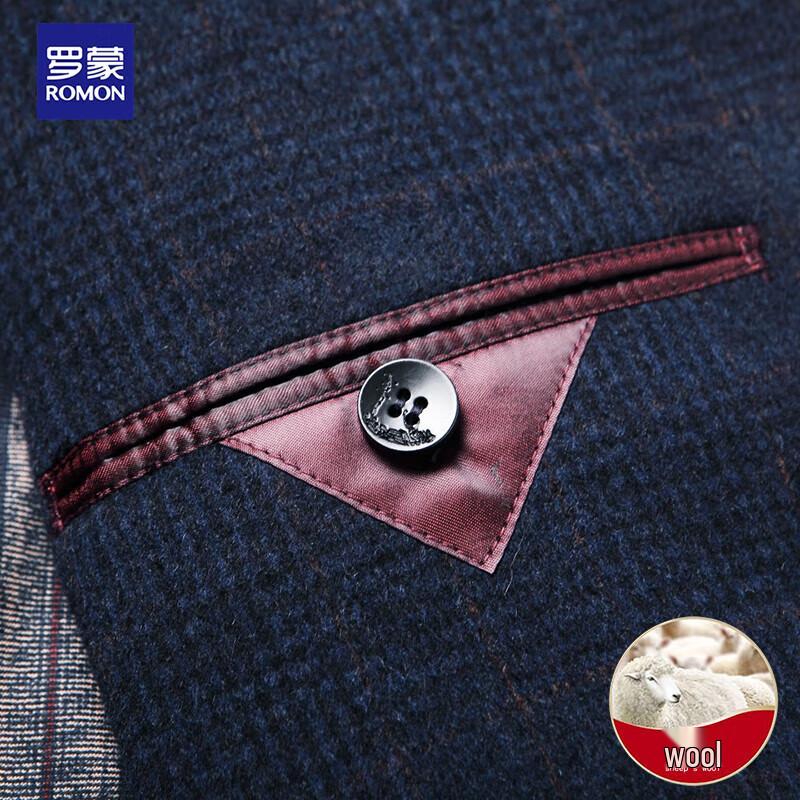 ROMON Men's Mid-Length Double-Faced Wool Blend Winter Coat