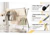 Stainless Steel Folding Retractable Clothes Drying Rack, 42.52-62.99 or 48.43-78.74 Inch, Indoor Outdoor Laundry Use