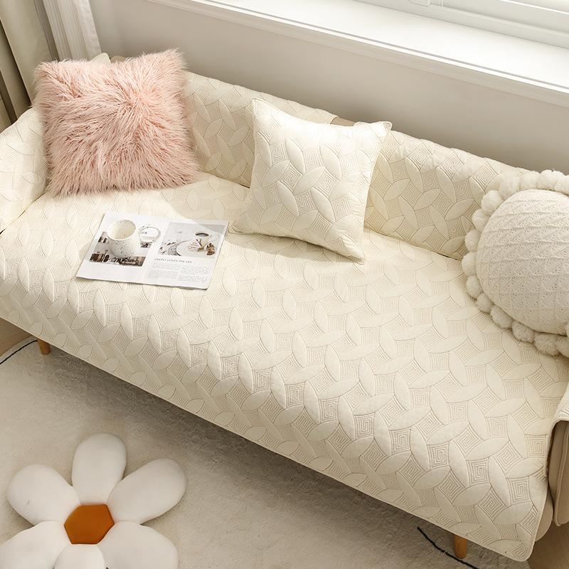 Cotton Simple Modern Sofa Cushion Four Seasons Universal Fabric Non-slip Cotton Embroidered Sofa Cushion