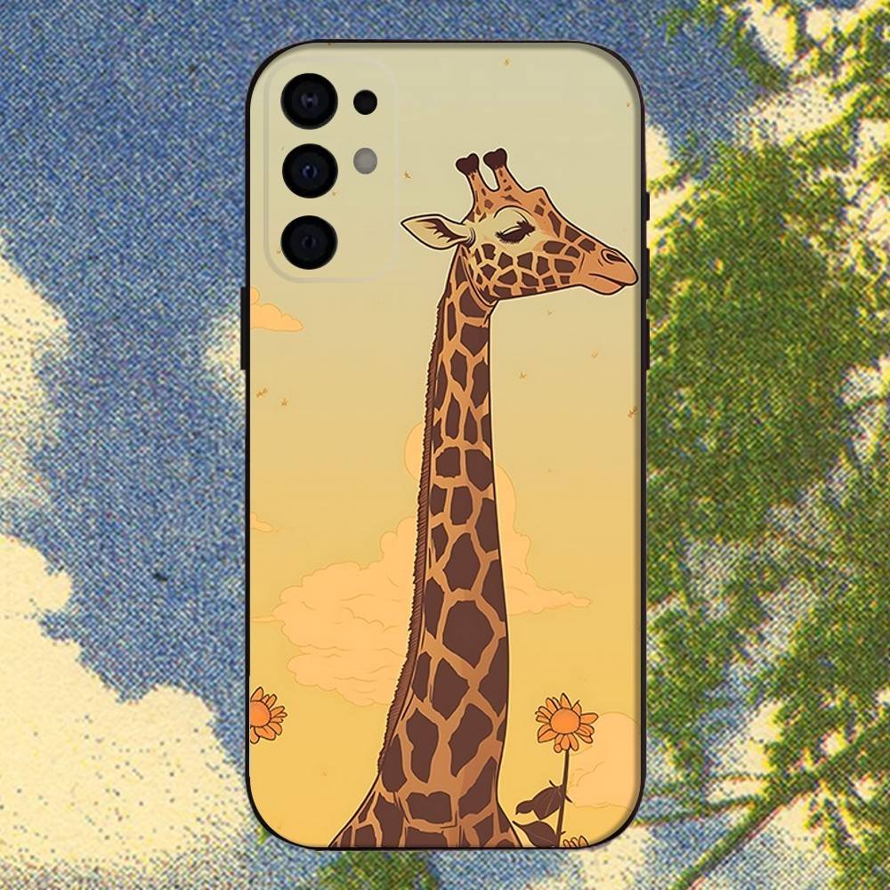 Giraffes Cute Animal Phone Case For Samsung S25,S24,S21,S22,S23,S30,Ultra,S20,Plus,Fe,Lite,Note,10,9,5G Black Cover
