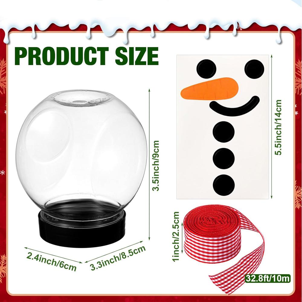 Plastic Candy Jars for Christmas Party Favors Snowman Christmas Candy Jars with Lids Clear Xmas Cookie Jar Container Chocolate