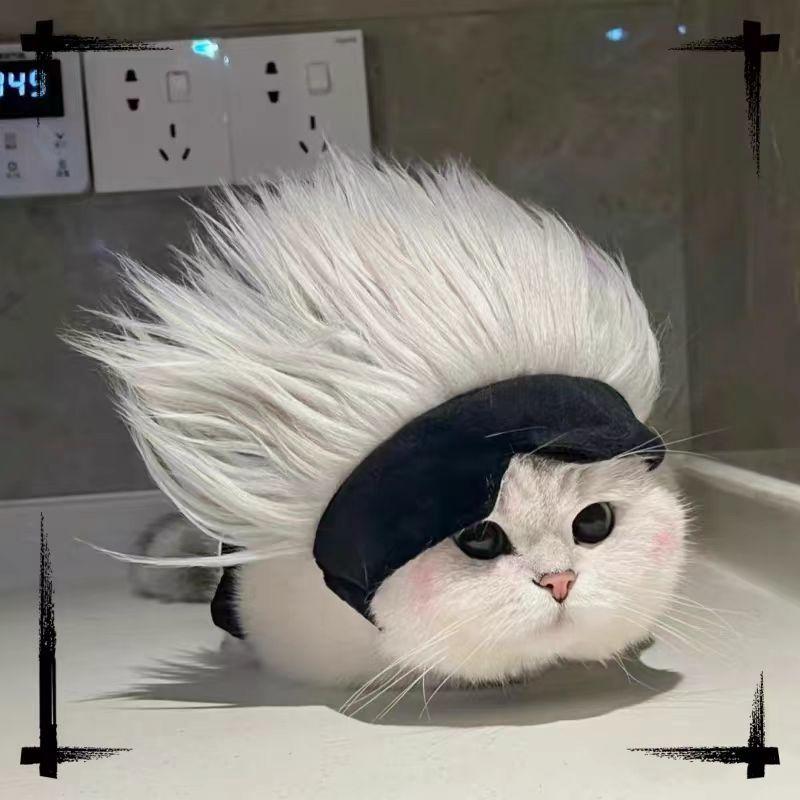Jujutsu Kaisen Gojo Satoru Domácí oční maska potřeby kočka cos pokrývka hlavy klobouk dekorace ozdoba hlavy foto pes paruka Animace periferní