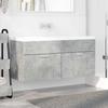 Washbasin Cabinet with Storage Concrete Grey Wood Based Material