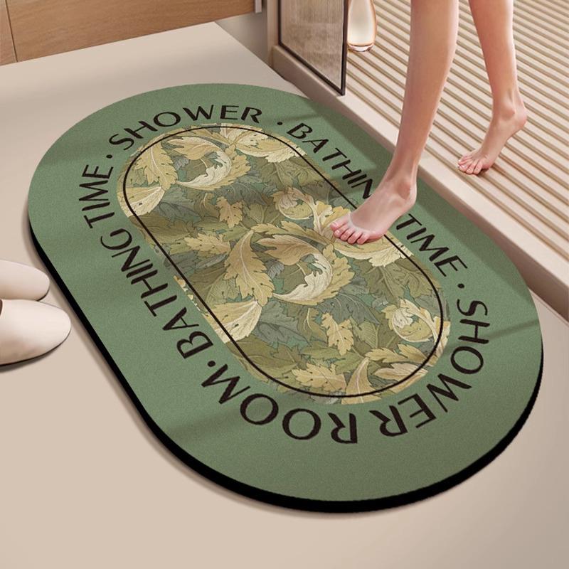 Anti-Slip Diatom Mud Bathroom Mat: Water-Absorbent, Stain-Resistant, Easy-Clean Floor Mat for Toilet Entrance