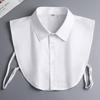 Fake Shirt Tie,  Women's Top Half Pointed Collar Round Neck Shirt