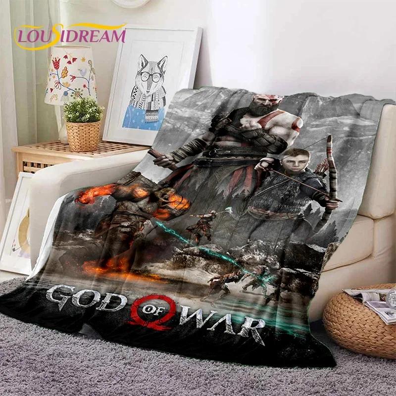 God of War Games Kratos animacinių filmų minkšta flanelinė antklodė lovoms miegamojo sofos piknikui, užklota antklodė lauko laisvalaikio dovanoms
