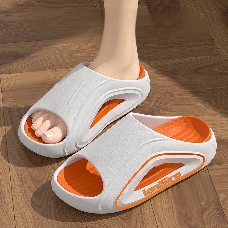 

Мужские спортивные шлепанцы для мужчин 2025 Новые летние уличные толстоподошвенные нескользящие сандалии и шлепанцы из ЭВА с защитой от запаха для молодежи больших размеров 44-45 оранжевый