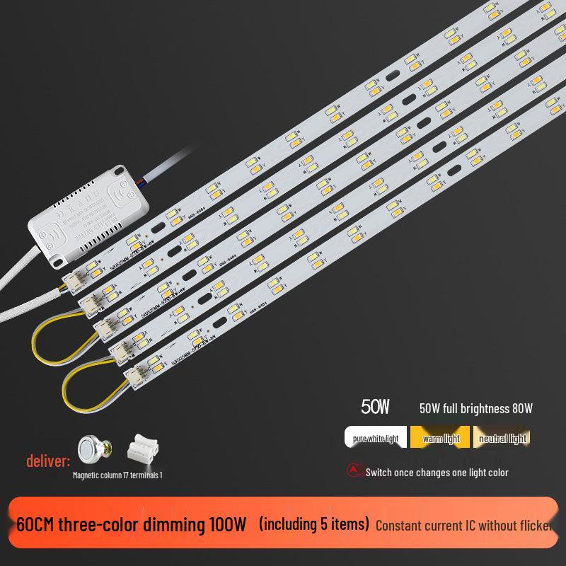 Three-Color LED Strip Light Panel for Living Room Ceiling