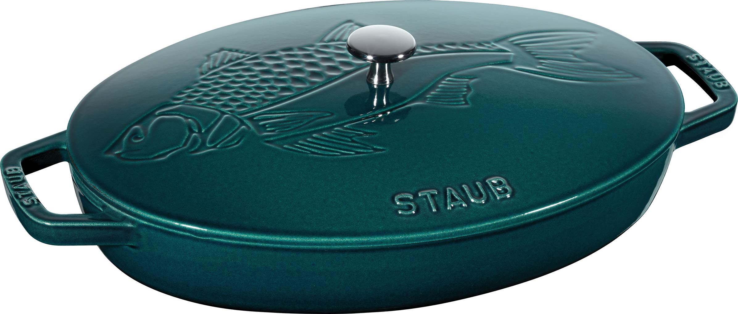 

Staub Signature Oval Hot Plate La Two Hand Cast Enamel Pot IH Compatible Japanese Product with Serial Fish Mer [Authorized Number] 40501-125