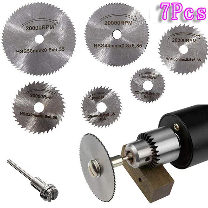 

7шт Электрический шлифовальный станок Аксессуары HSS Пила Диск Режущий лезвие Тип Мини Вращающийся Комплект для сверла с несколькими инструментами