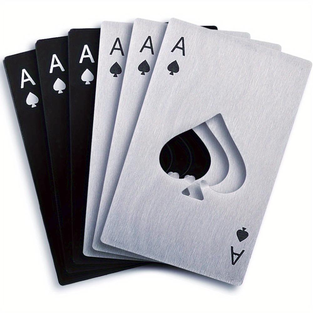 2/6 ks Kreativní pokerový otvírák na konzervy z nerezové oceli Velikost kreditní karty Bar Restaurace Pivo Kovový otvírák Dárek