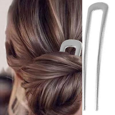 Polished Metal Barrettes For Updos And Waves 10cm U Shaped Hairpins Durable Non Slip Design Wedding Party Essentials