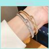 Minimalist Zircon Drop Bangle Bracelet For Women With Gold Plated Copper Jewelry