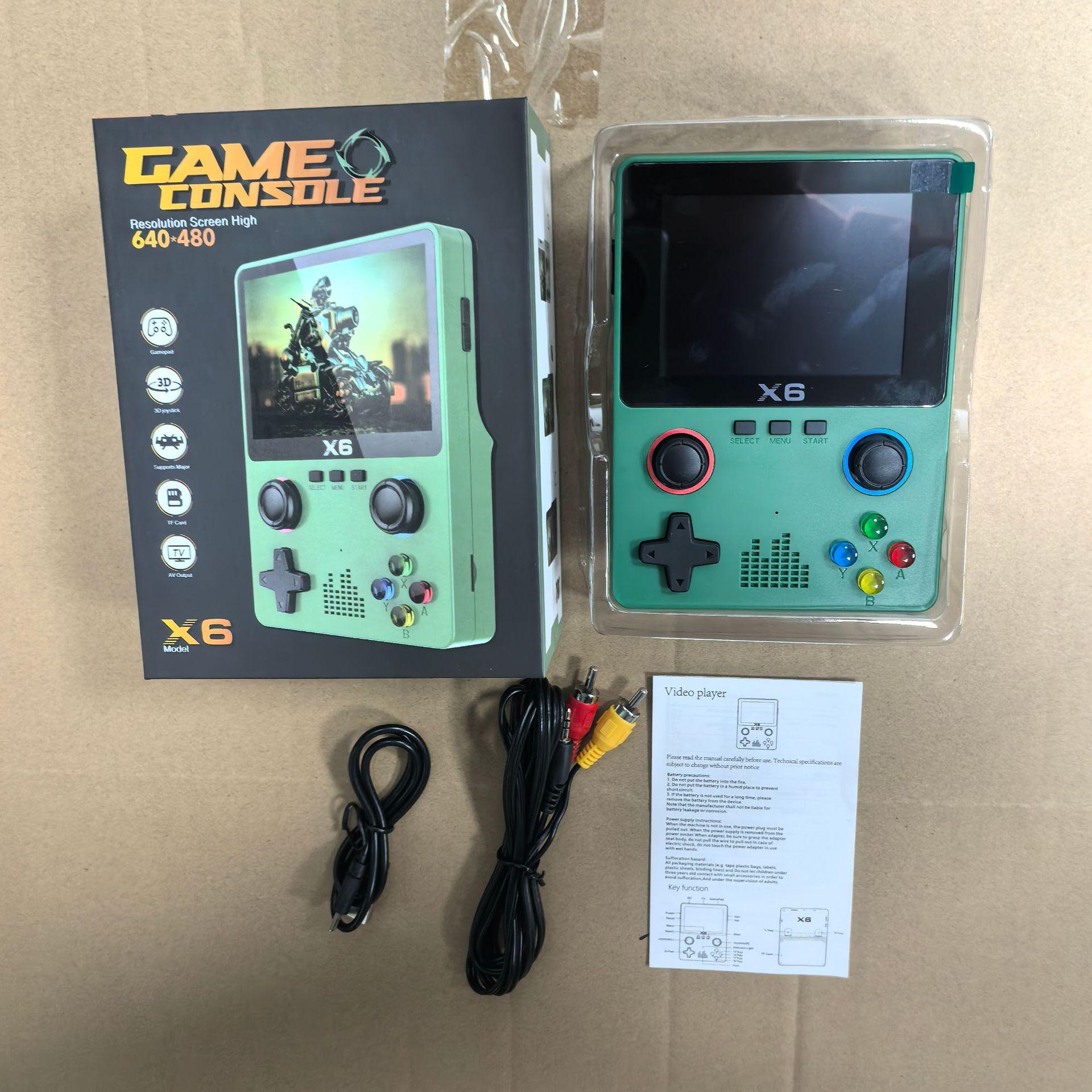 

X6 Retro Handheld Game Console: Multifunctional Arcade Emulator with Dual Joysticks, Nostalgic Gameplay, HD Large Color Screen. 32G