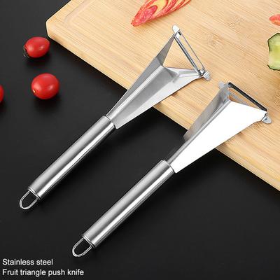 Coltello Multifunzionale Triangolare in Acciaio Inossidabile per Intaglio Frutta, Strumento per Piatto di Frutta, Tagliaverdure Triangolare, Pelapatate