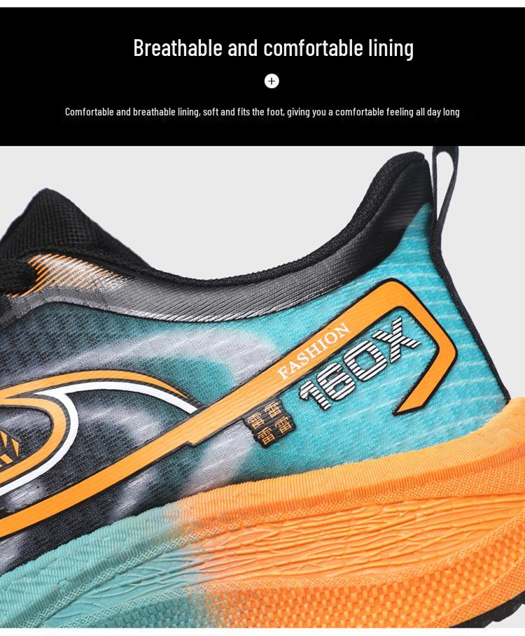 Carbon Fiber Sneakers: Stylish, Breathable, Non-Slip Running Shoes for Men & Women, Trendy Color Block, Wear-Resistant.