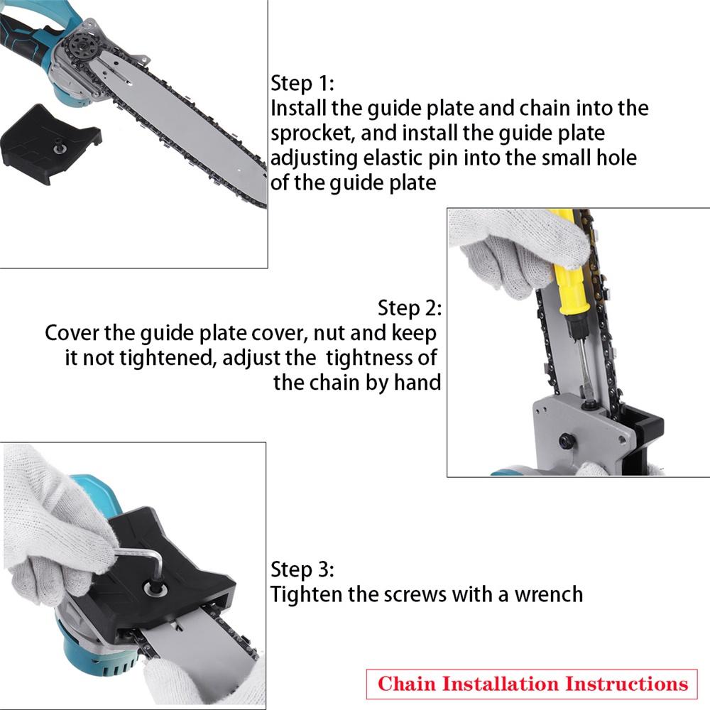 288VF Brushless Cordless Electric Saw 8inches Chainsaw Bracket Wood Cutting Machine Power Tools 2 Battery For Battery